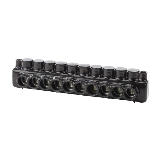 Product image for NSI IPLMD600-10 6 AWG to 600 MCM Black Plastisol 10-Port 2-Side Entry Insulated Multi-Cable Connector