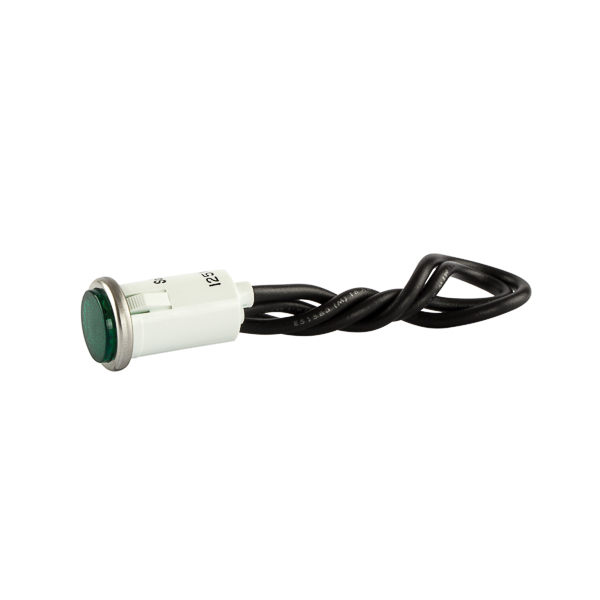 NSI 79740LW 125 Volt Diamond Green Lens White Stainless Bezel Round Indicator Light NSI 79740LW 125 Volt Diamond Green Lens White Stainless Bezel Round Indicator Light