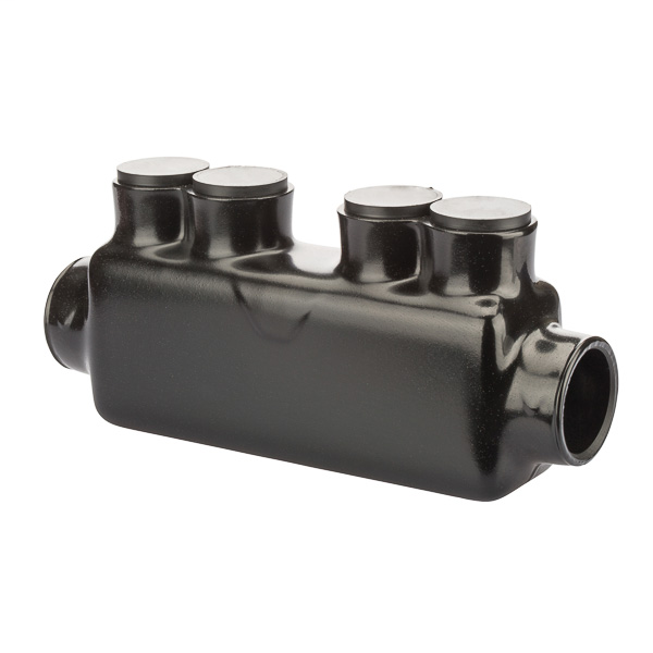 Product image for NSI ISRH-750 5/16 Inch 250 to 750 MCM 2-Conductor Black Plastisol Insulated Inline Splice Connector