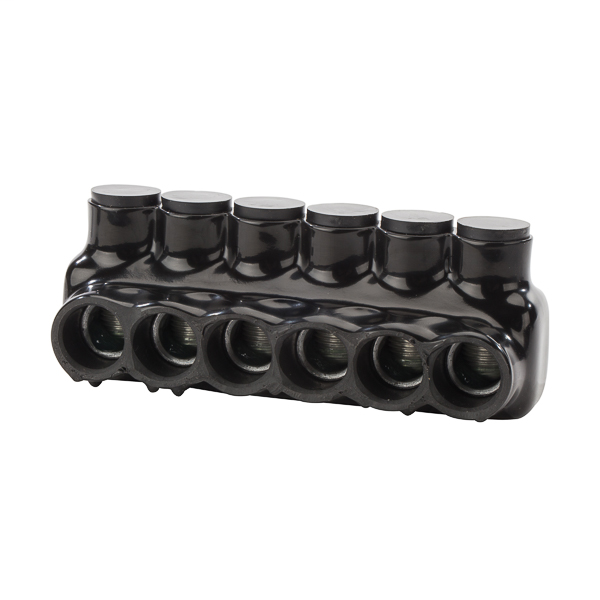 NSI IPLD3/0-6 6 to 3/0 AWG Black Plastisol 6-Port 2-Side Entry Insulated Multi-Cable Connector Block NSI IPLD3/0-6 6 to 3/0 AWG Black Plastisol 6-Port 2-Side Entry Insulated Multi-Cable Connector Block