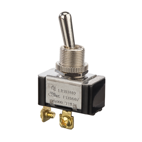 NSI 78170TS 15 Amp at 125 VAC 10 Amp at 250 VAC Brass/Nickel On-Off SPST Momentary Bat Toggle Switch NSI 78170TS 15 Amp at 125 VAC 10 Amp at 250 VAC Brass/Nickel On-Off SPST Momentary Bat Toggle Switch