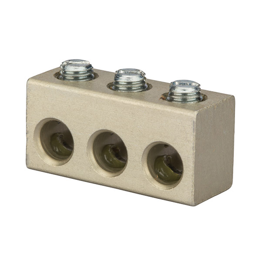 Product image for NSI PL4-3 14 to 4 AWG 3-Port Aluminum Alloy Uninsulated Multi-Cable Connector Block