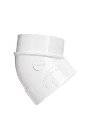 Product image for Broan CF369 45 Degrees PVC Central Vacuum System Elbow