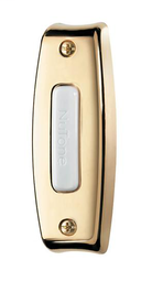 Broan PB7LPB 2-7/8 x 1 x 3/4 Inch Polished Brass Door Chime Lighted Push Button