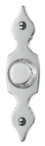 Lighted Flat Pushbutton, 7/8w x 3-9/16h in Satin Nickel