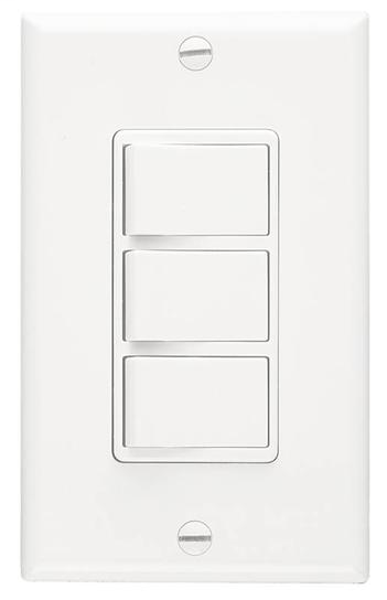 Multi-Function Wall Control in White; Ventilation Fans