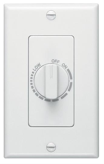 Variable Speed Wall Control in White; Ventilation Fans