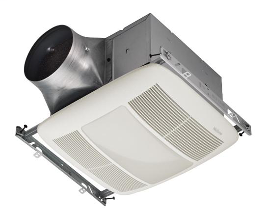 ULTRA GREEN™ Series 80 CFM Multi-Speed Ventilation Fan with Lighting and white grille, Recognized as ENERGY STAR® Most Efficient 2018