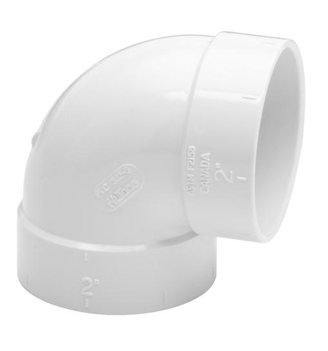 Product image for Broan CF382S 90 Degrees PVC Central Vacuum System Elbow