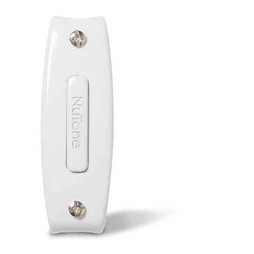 Product image for Broan PB7WH 2-7/8 x 1 x 3/4 Inch White Door Chime Push Button