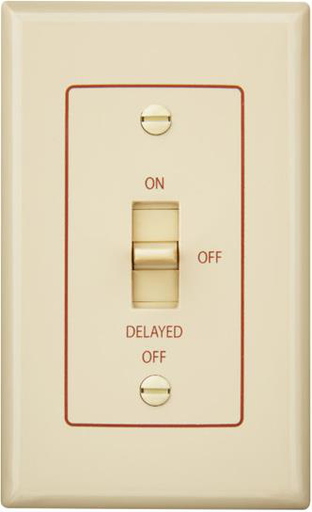 Fan/Light Control with off delay. 4 amps, 120V, Ivory
