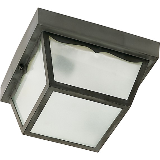 2-Light 10" Carport Outdoor Ceiling Fixture with Frosted Acrylic Panels