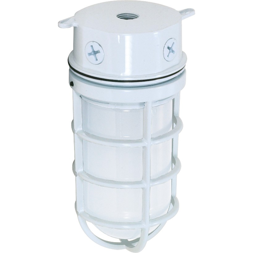 76-616 - 1-Light 11" Surface Mount Outdoor Utility Light with Frosted Glass in White Finish