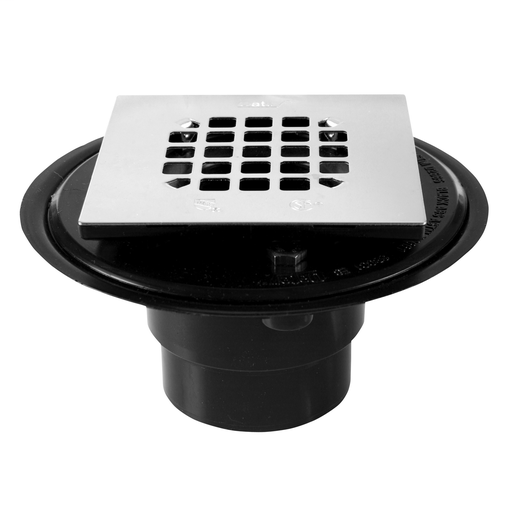 Oatey® 2" or 3" ABS drain w/ square stainless steel Snap-Tite strainer