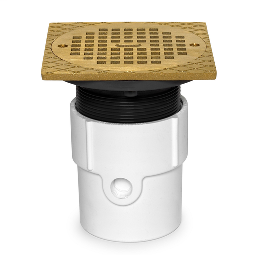 Oatey® 3" or 4" PVC General Purpose Drain w/ 6" BR Grate & Square Ring