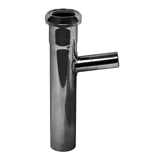 Dearborn® 1-1/2" x 8" Branch Tailpiece, Hose & Clamp, Slip Joint Top, 20 Ga. w/ Brass Nut, 7/8" Branch (Nut Down)