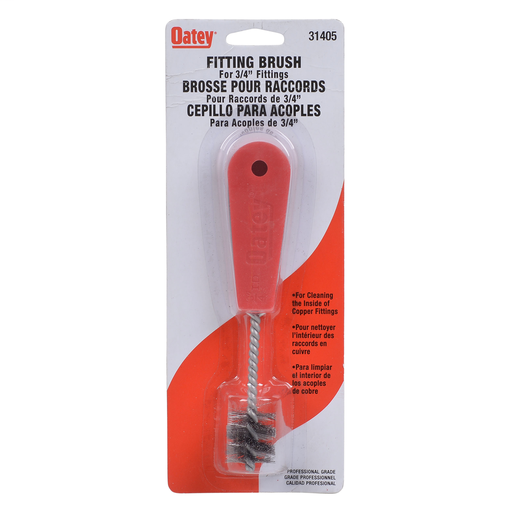Oatey® 3/4" ID Fitting Brush w/ Heavy Duty Handle Carded
