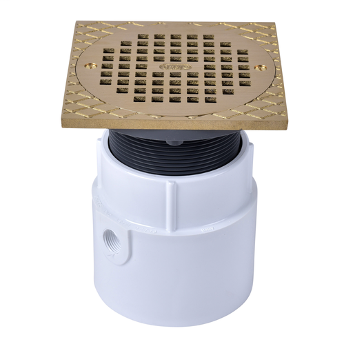 Oatey® 4" PVC Pipe Base General Purpose Drain w/ 6" BR Grate & Square Ring