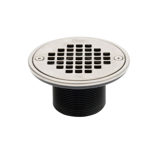 PVC Round Barrel Only Brushed Nickel Screw Strainer w/Ring