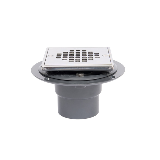 PVC Square Low Profile Drain Stainless Steel Screw In Strainer w/Ring