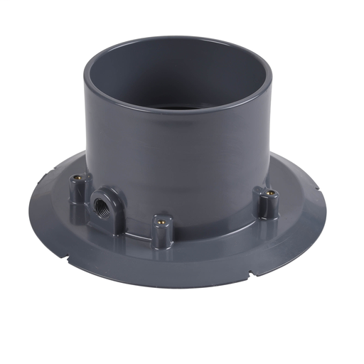 Oatey® 6" PVC Adj. Commercial Cleanout w/ 6" Cast CHR Cover & Round Top
