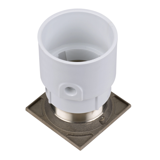 Oatey® 4" PVC General Purpose Pipe Fit Drain w/ 5" Cast NI Grate & Square Top