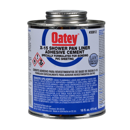 Oatey® 16 oz. LO-VOC X-15 PVC Solvent w/ dauber