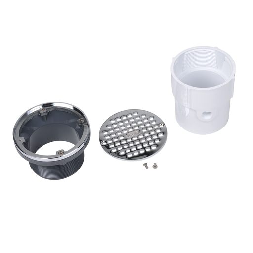 Oatey® 3" or 4" PVC General Purpose Drain w/ 5" CHR Grate & Round Ring