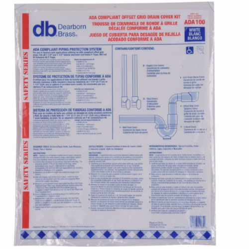Dearborn® Full Cover Kit, Offset Grid Drain, Two Supply Line and Valve Covers