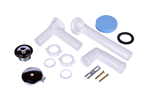 Dearborn® Full Kit, Plastic Tubular – White Uni-Lift Stopper w/ Chrome Finish Trim Direct Drain