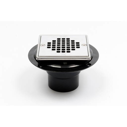 ABS Square Low Profile Stainless Steel Screw Strainer w/Ring w/Plug