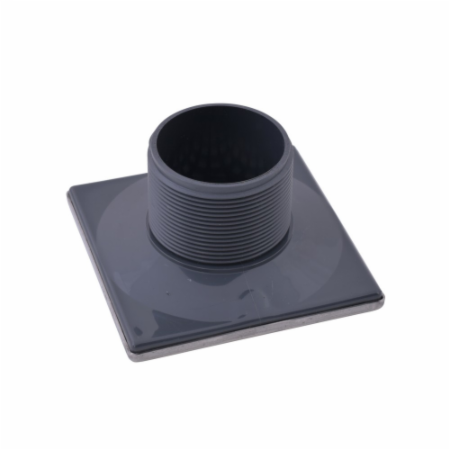PVC Square Barrel Only Polished Stainless Steel Screw In Strainer w/Ring