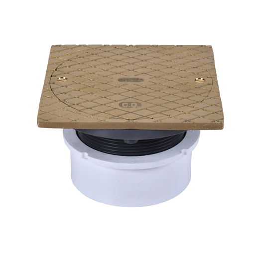 Oatey® 4" PVC Hub Base General Purpose Cleanout w/ 6" BR Cover & Square Ring