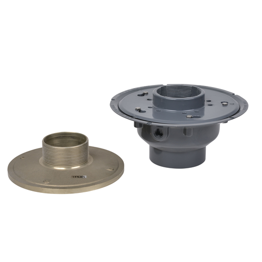 Oatey® 4" PVC Adj. Commercial Drain w/ 10" Cast NI Grate & Round Top