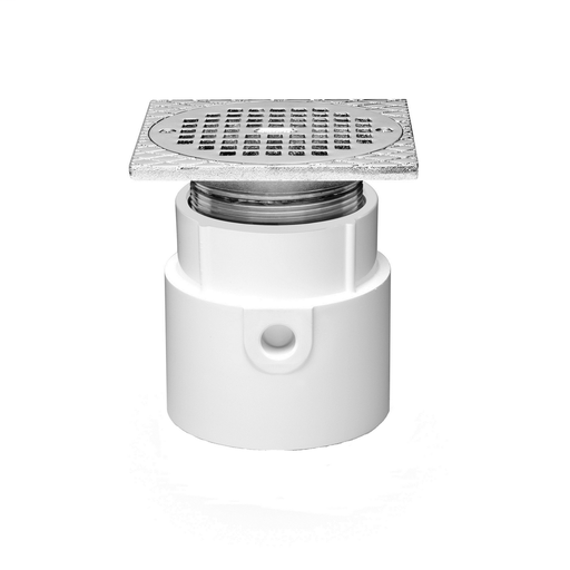 Oatey® 3" or 4" PVC General Purpose Pipe Fit Drain w/ 5" Cast NI Grate & Square Top