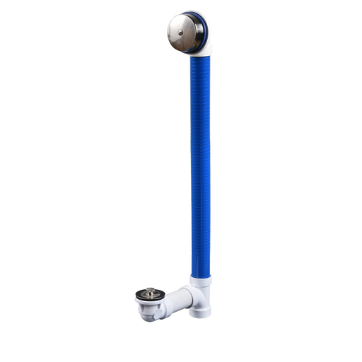 24” Flexible PVC Bath Waste with Brass Drain, Uni-Lift, Brushed Nickel