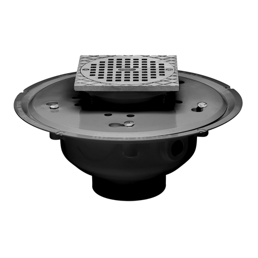 Oatey® 2" PVC Adj. Commercial Drain w/ 5" NI Grate & Square Ring