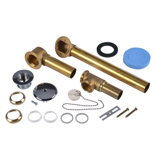 Dearborn® Full Kit, Brass Tubular - 17 Ga. Chain & Stopper w/ Chrome Finish Trim