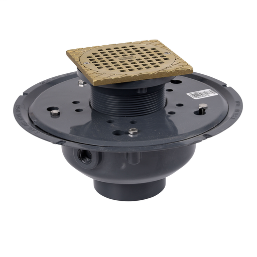 Oatey® 3" or 4" PVC Adj. Commercial Drain w/ 5" NI Grate & Square Ring
