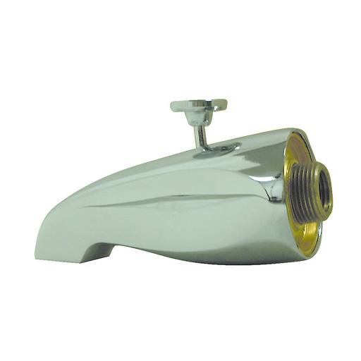 Dearborn® Chrome Plated Brass Diverter Spout, 3/4" NPT Wall Connection w/ 3/4" x 1/2" Brass Face Bushing