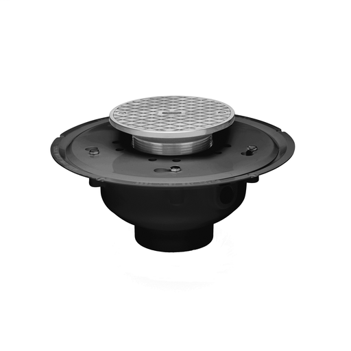 Oatey® 2" PVC Adj. Commercial Cleanout w/ 6" Cast BR Cover & Round Top