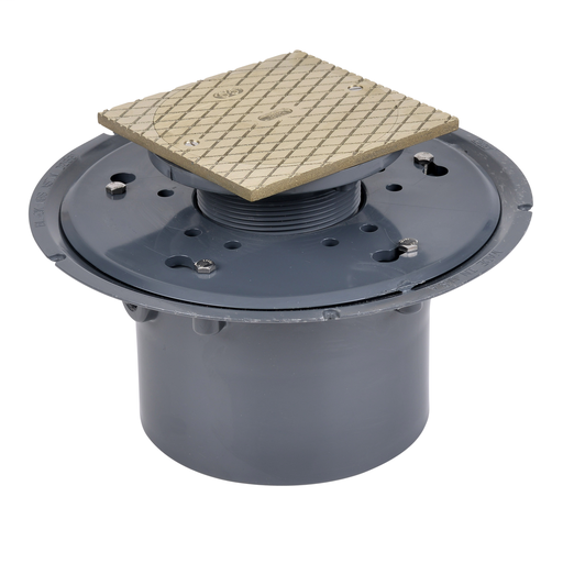 Oatey® 6" PVC Adj. Commercial Cleanout w/ 6" BR Cover & Square Ring