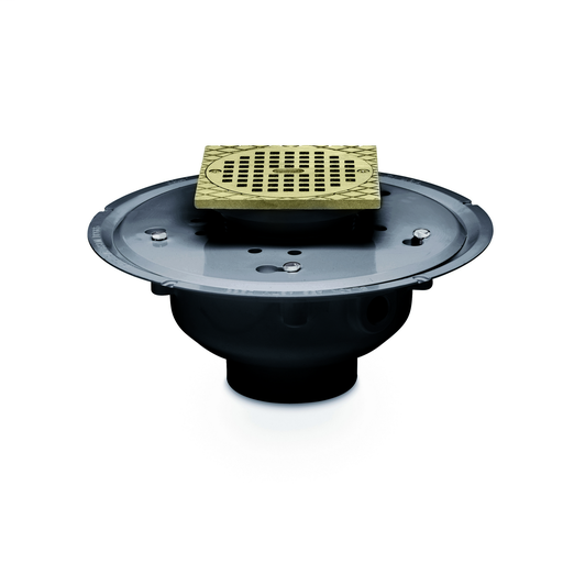 Oatey® 2" PVC Adj. Commercial Drain w/ 6" BR Grate & Square Ring