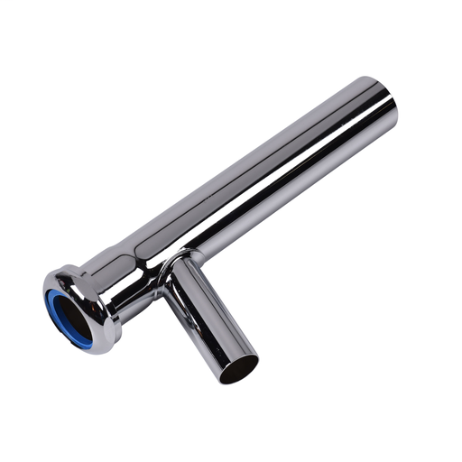 Dearborn® 1-1/4" x 8" Branch Tailpiece, Hose & Clamp, Slip Joint Top - 20 Ga. w/ Brass Nut (Nut Down)