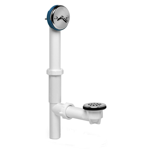 Dearborn® Full Kit, Plastic Tubular - White Trip-Lever Stopper w/ Chrome Finish