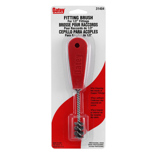 Oatey® 1/2" ID Fitting Brush w/ Heavy Duty Handle Carded