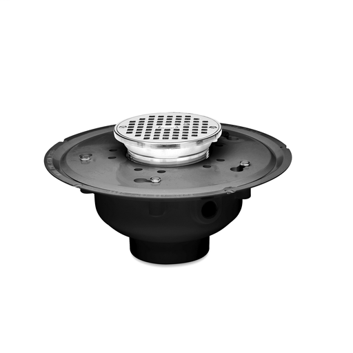 Oatey® 2" PVC Adj. Commercial Drain w/ 5" Cast NI Grate & Round Top