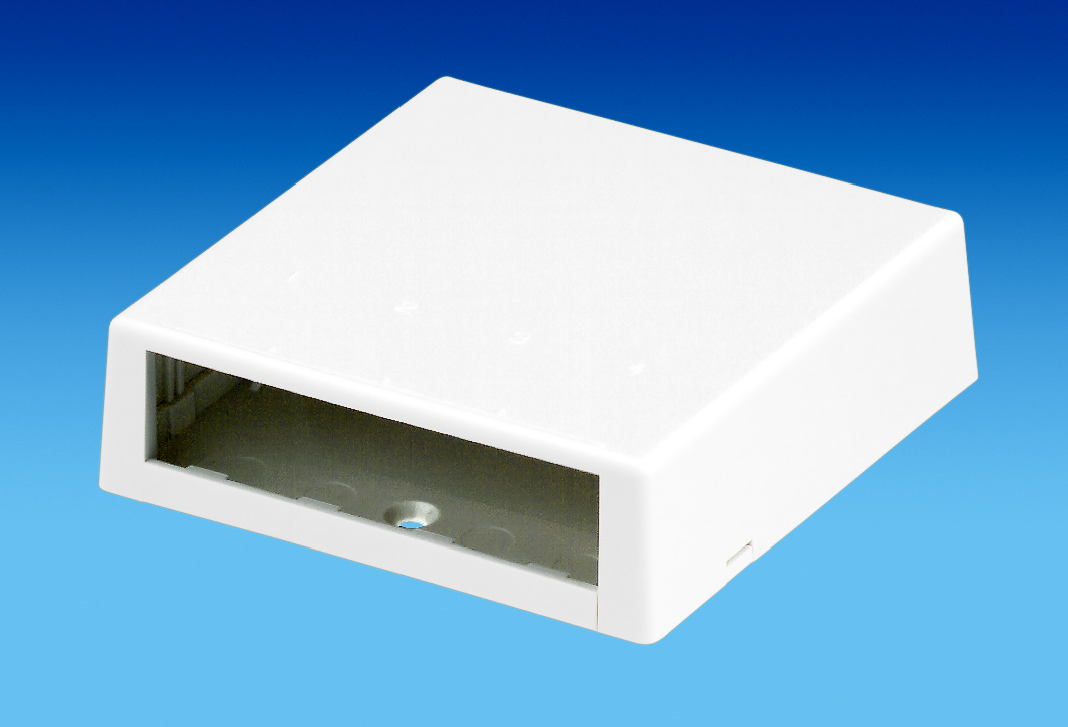 Panduit CBXC4WH-A Surface Mount Box, 4 Port, Low Profile, White Product image for Panduit CBXC4WH-A Surface Mount Box, 4 Port, Low Profile, White