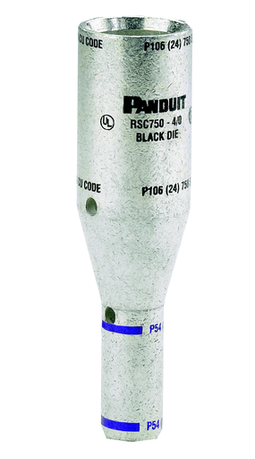 Product image for Panduit RSC4/0-4-X Copper Compression In-Line Reducing Splice, 4/0 . #4 AWG Code/Flex Conductor