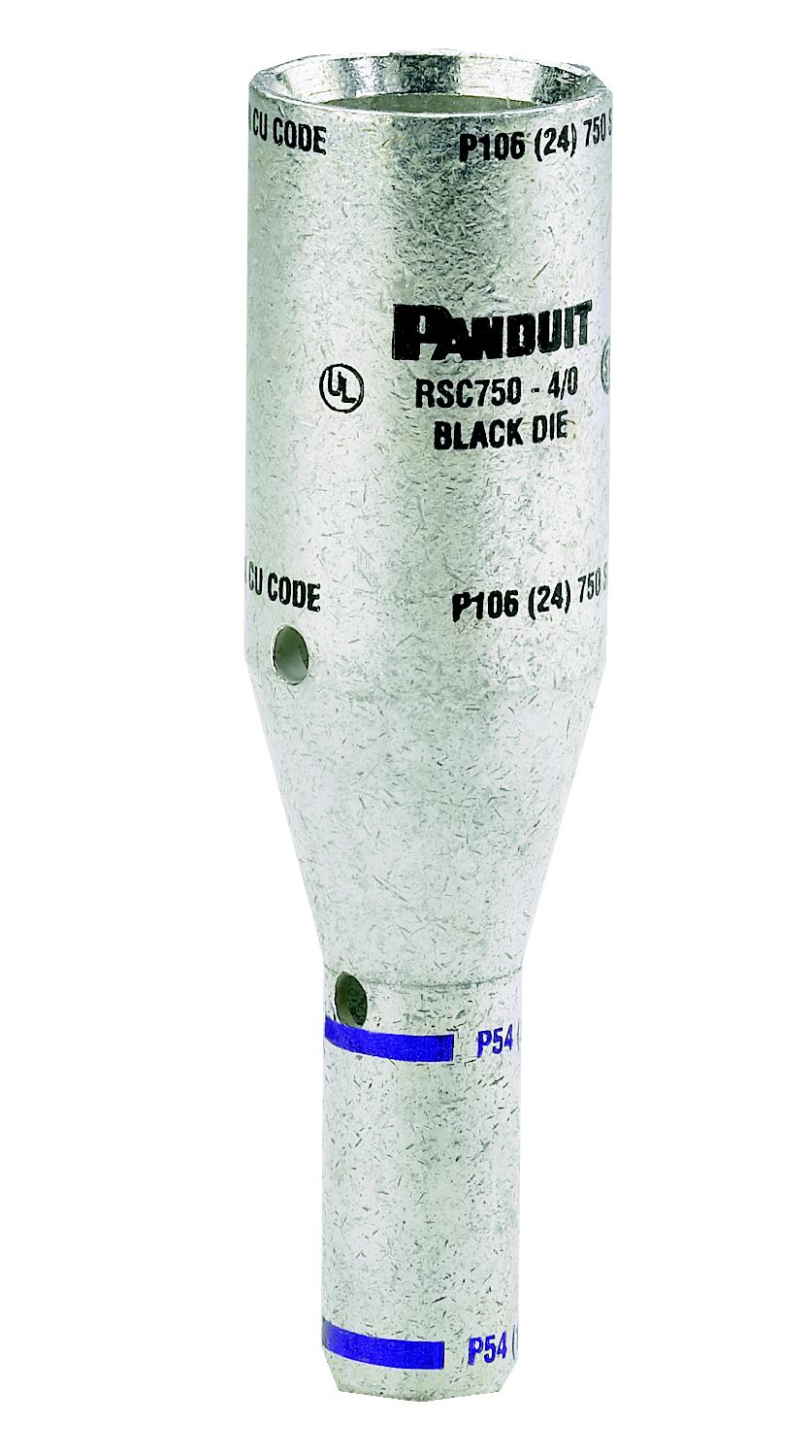 Product image for Panduit RSC2/0-6-X Copper Compression In-Line Reducing Splice, 2/0 . #6 AWG Code/Flex Conductor